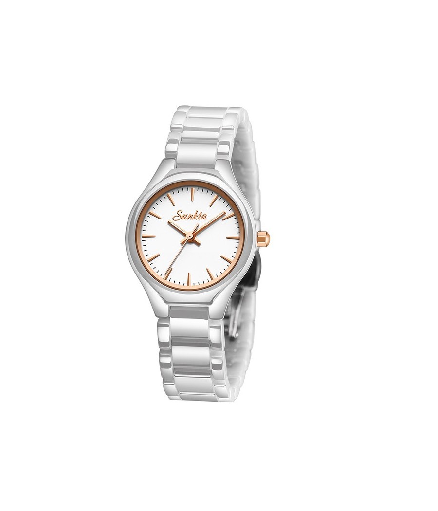 Montre SUNKTA 6612 Blanc & Or