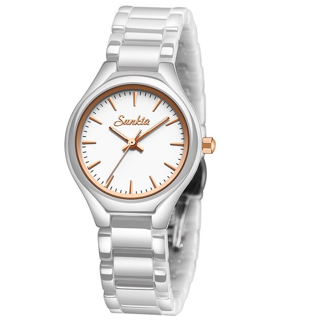 Montre SUNKTA 6612 Blanc & Or