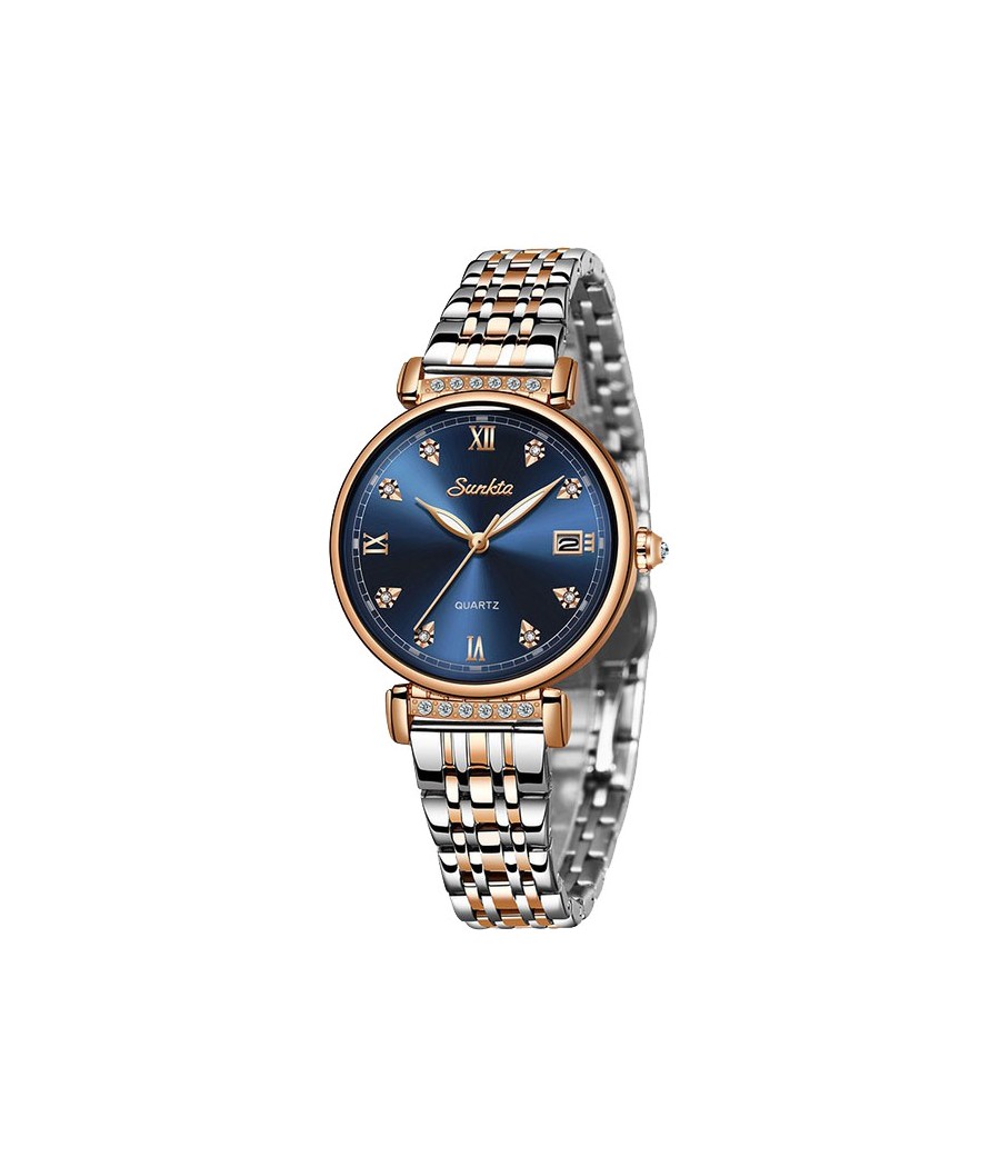 Montre SUNKTA 6672 Bleu & Or