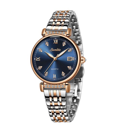 Montre SUNKTA 6672 Bleu & Or