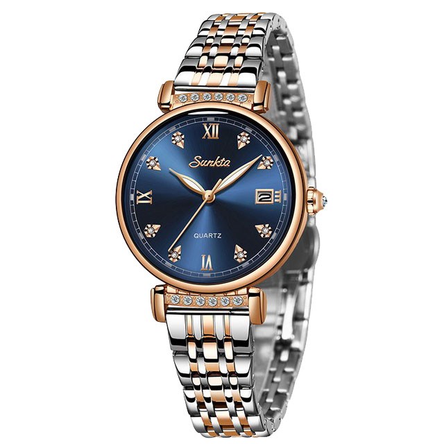 Montre SUNKTA 6672 Bleu & Or