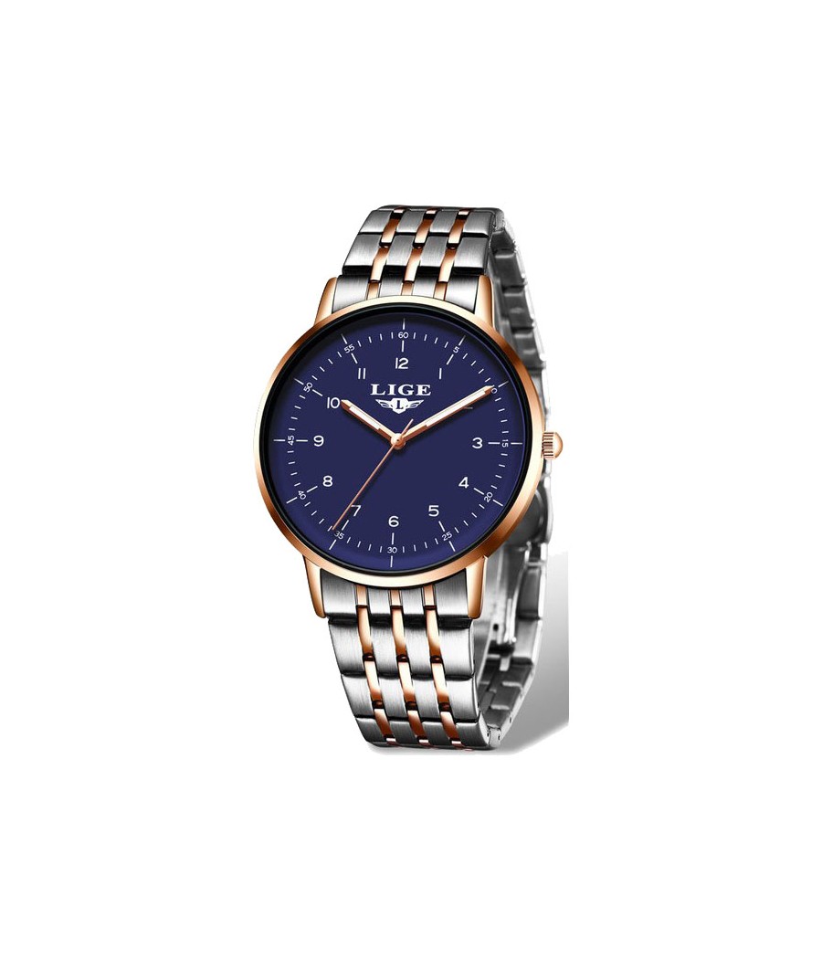 Montre LIGE 10032 Bleu & Or