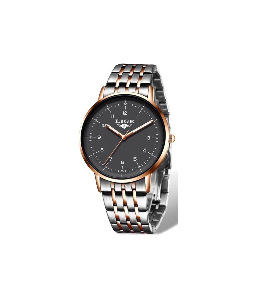 Montre LIGE 10032 Marron & Or