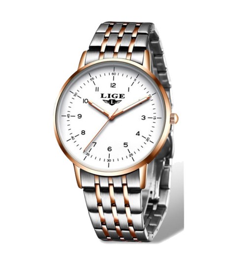 Montre LIGE 10032 Blanc & Or