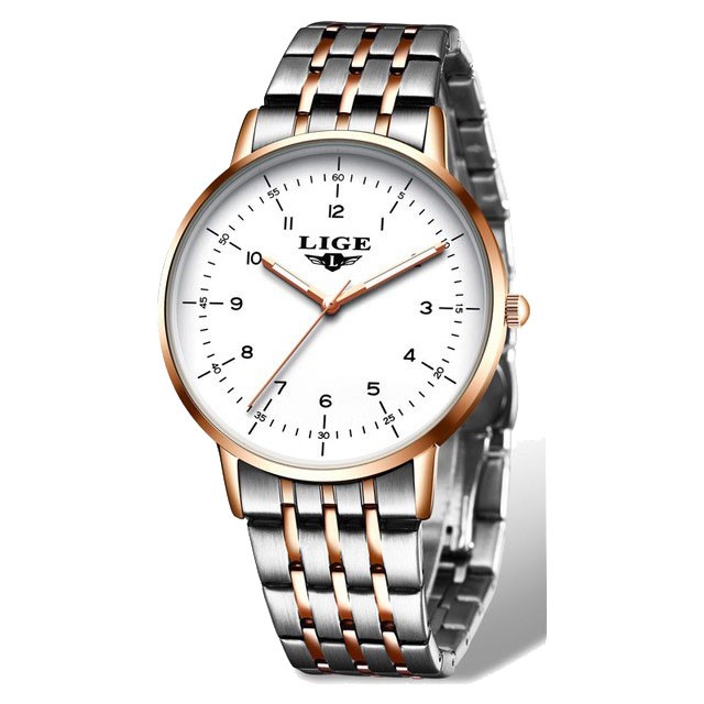 Montre LIGE 10032 Blanc & Or