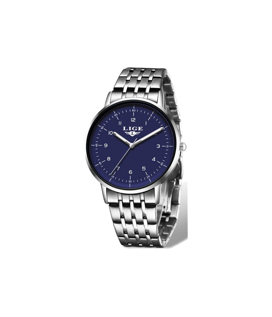 Montre LIGE 10032 Bleu & Argent