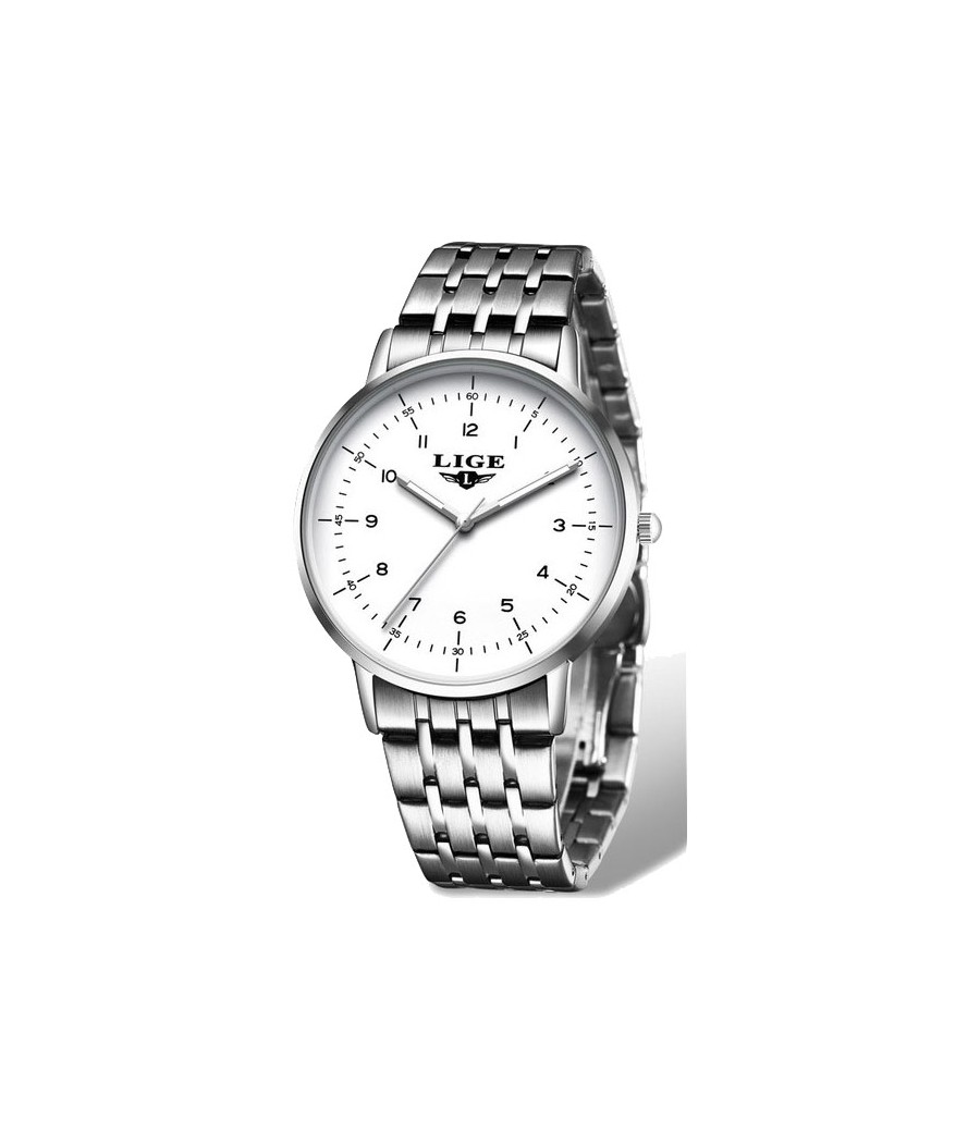 Montre LIGE 10032 Blanc & Argent