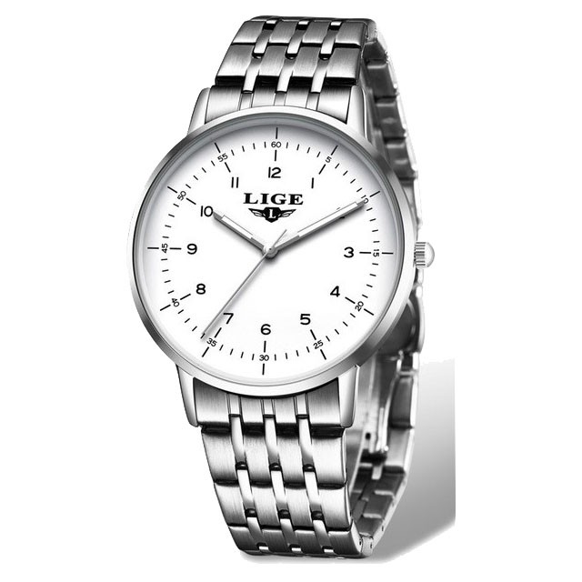 Montre LIGE 10032 Blanc & Or