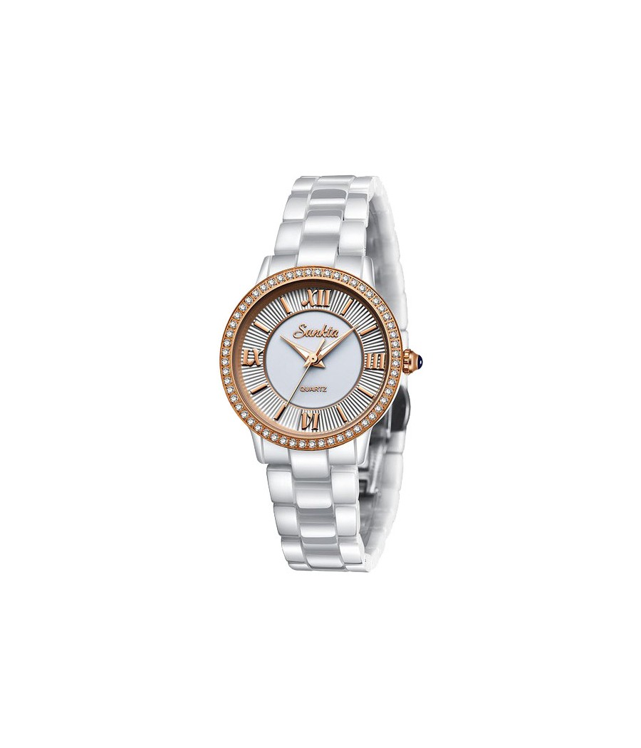 Montre SUNKTA 6613 Blanc & Or