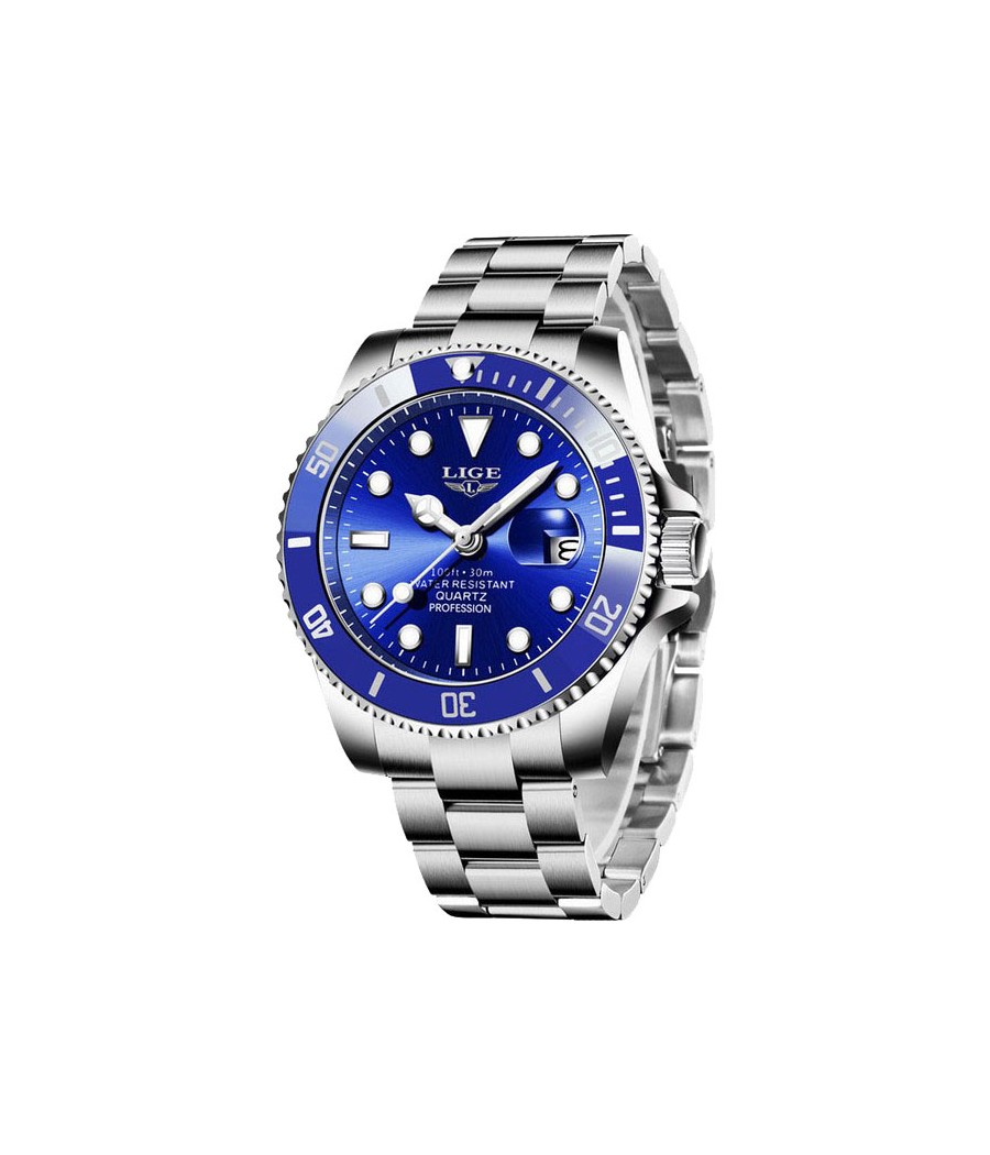 Montre LIGE 10045 Bleu & Argent