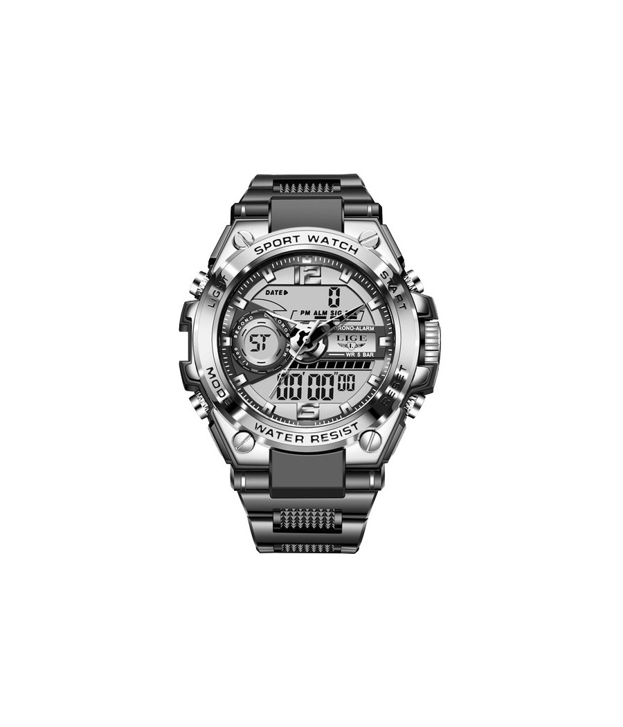 Montre LIGE 8922 Noir & Argent