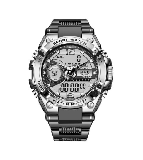 Montre LIGE 8922 Noir & Argent