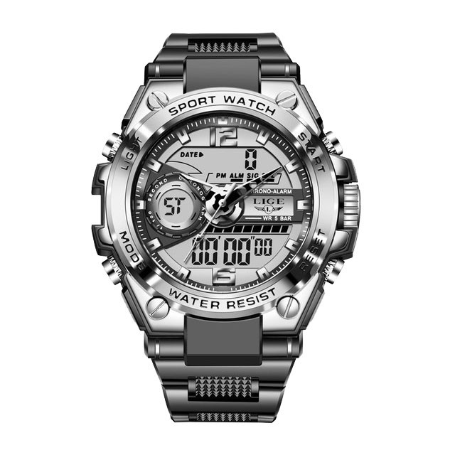 Montre LIGE 8922 Noir & Argent