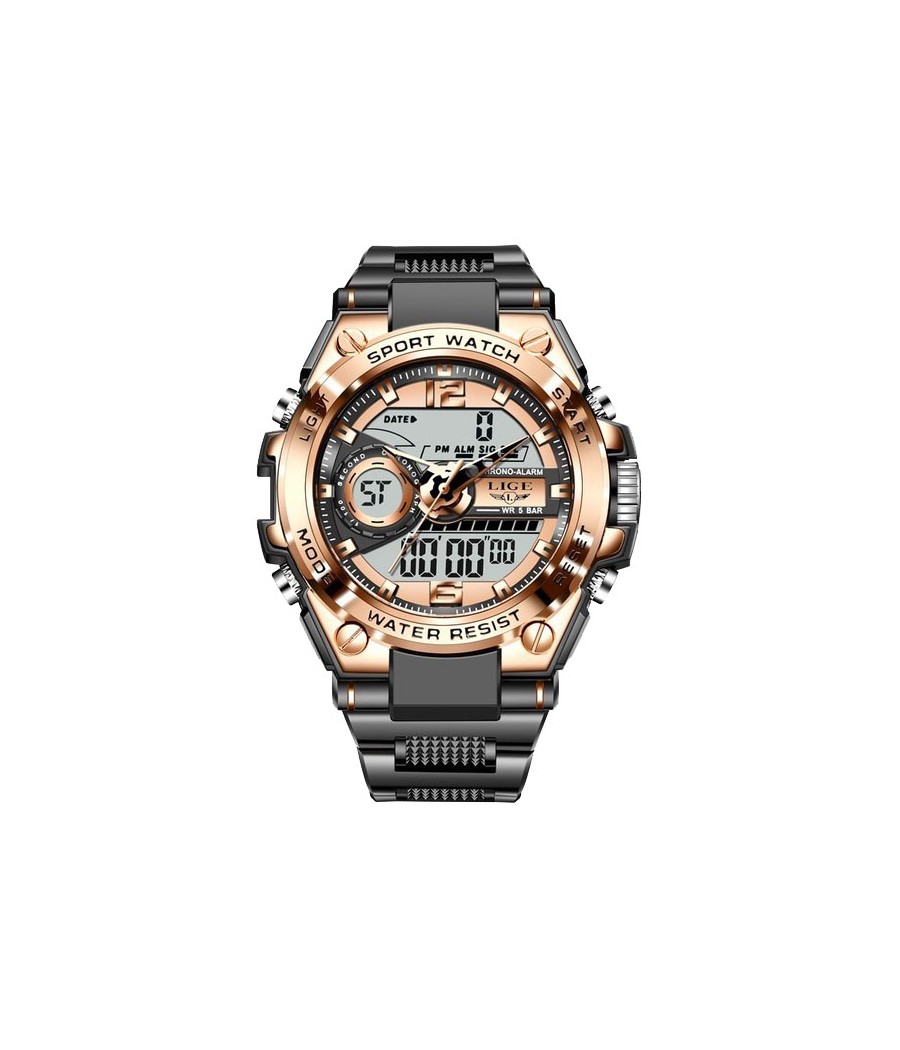 Montre LIGE 8922 Noir & Or