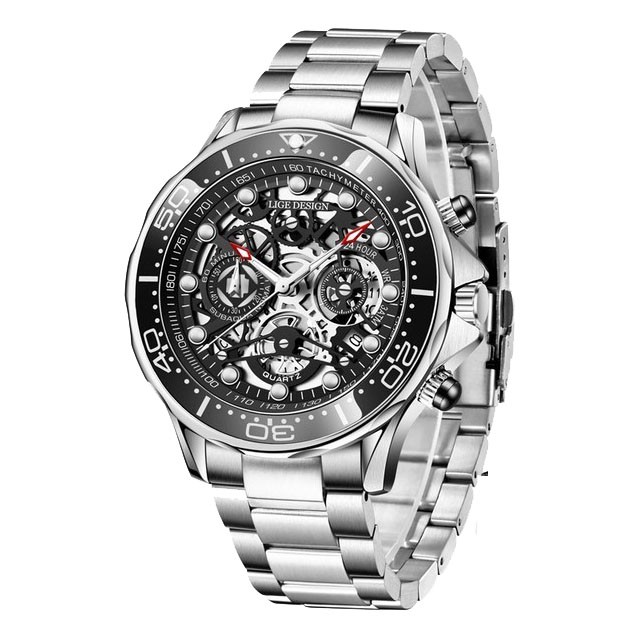 Montre LIGE 8948 Noir & Or