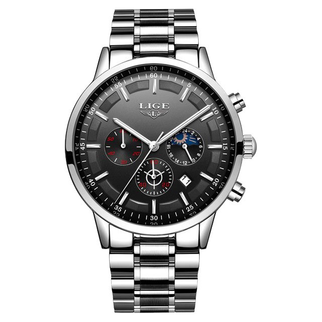 Montre LIGE 9877 Noir & Or