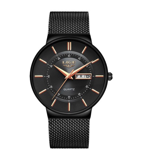 Montre LIGE 9949 Noir & Or