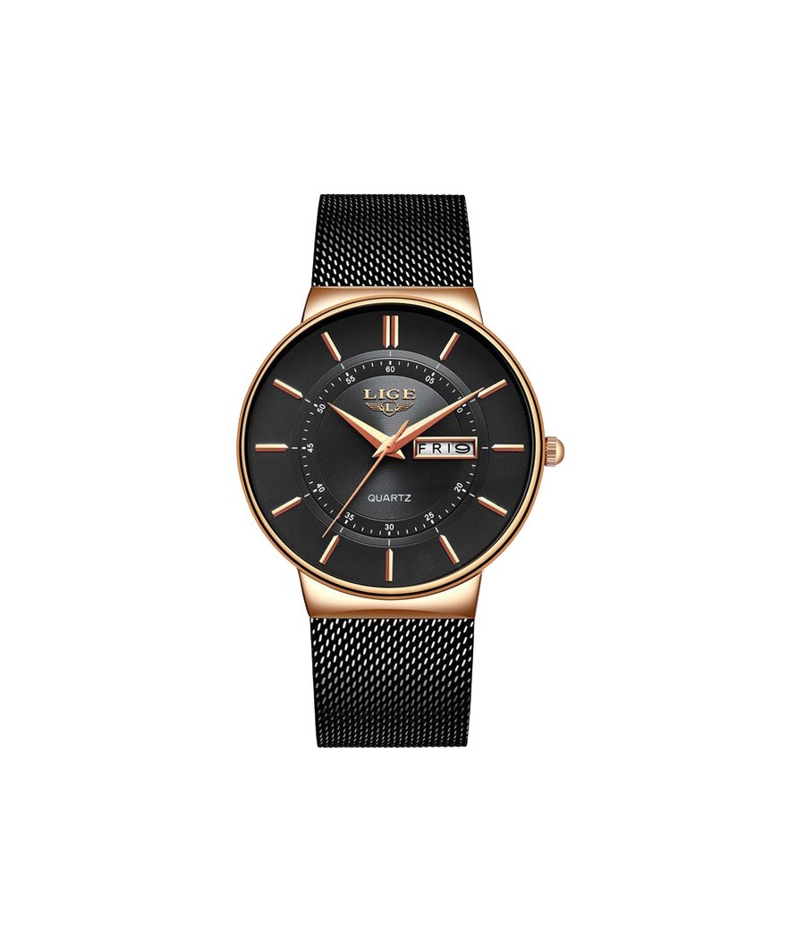 Montre LIGE 9949 Noir & Or