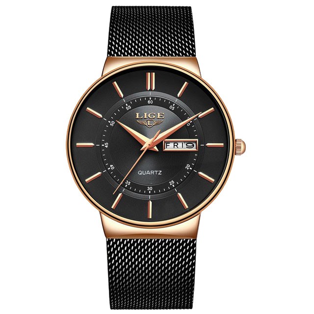 Montre LIGE 9949 Noir & Or