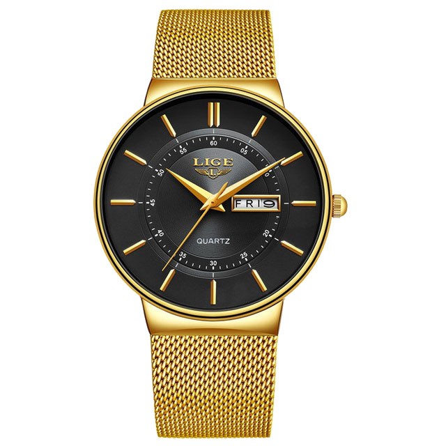 Montre LIGE 9949 Noir & Or