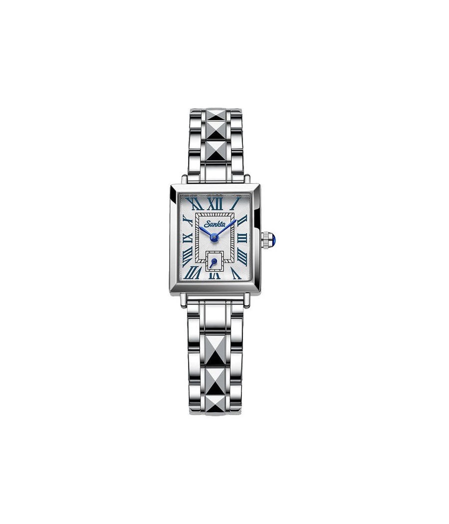 Montre SUNKTA 6695 Blanc & Argent