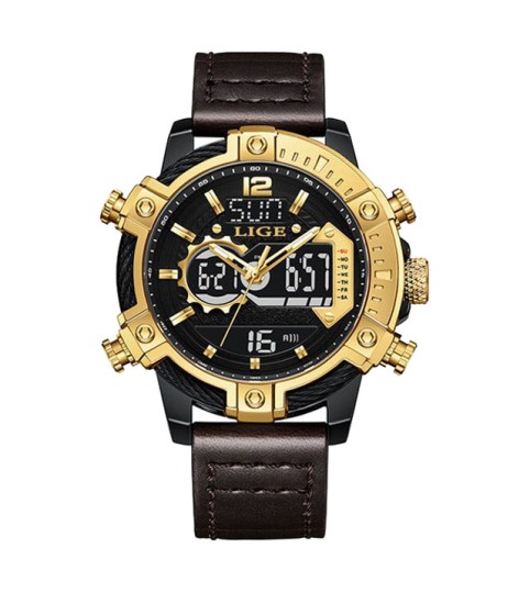 Montre LIGE 8940 Noir & Or