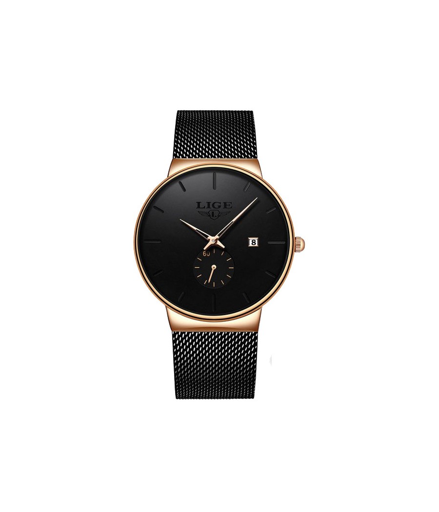 Montre LIGE 9969 Noir & Or