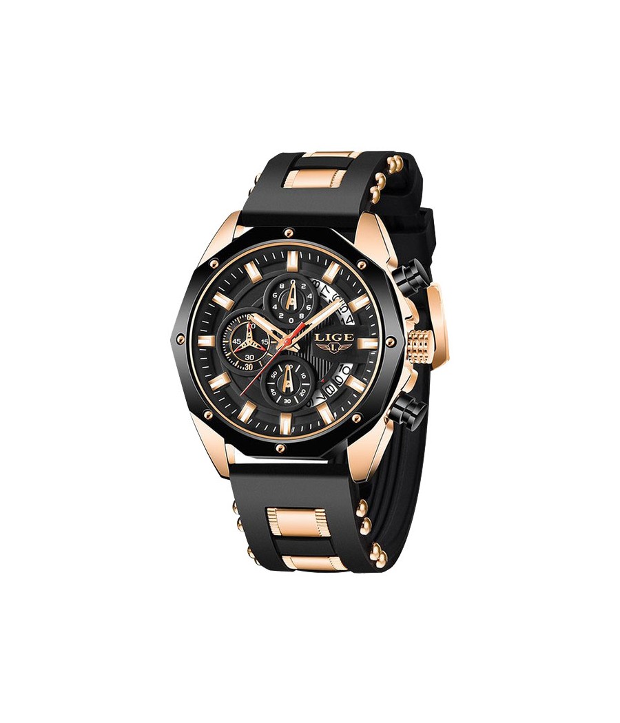 Montre LIGE 8908 Noir & Or