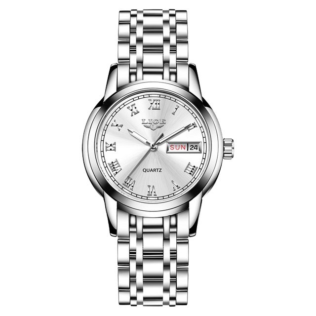 Montre LIGE 10007 Blanc & Or