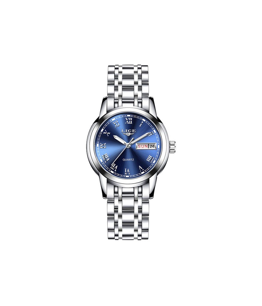 Montre LIGE 10007 Bleu & Argent