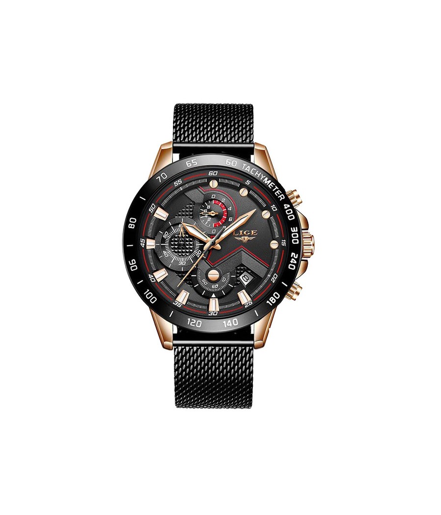 Montre LIGE 9929 Noir & Or