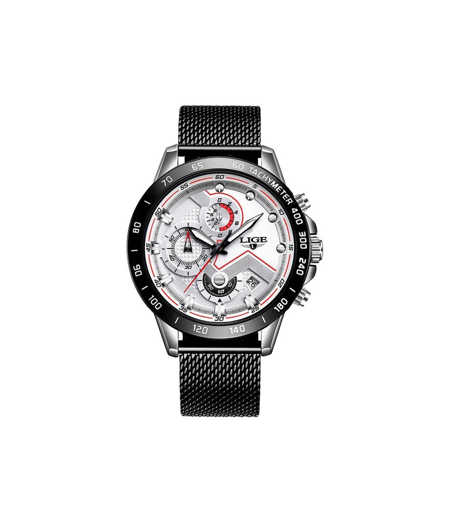 Montre LIGE 9929 Blanc & Argent