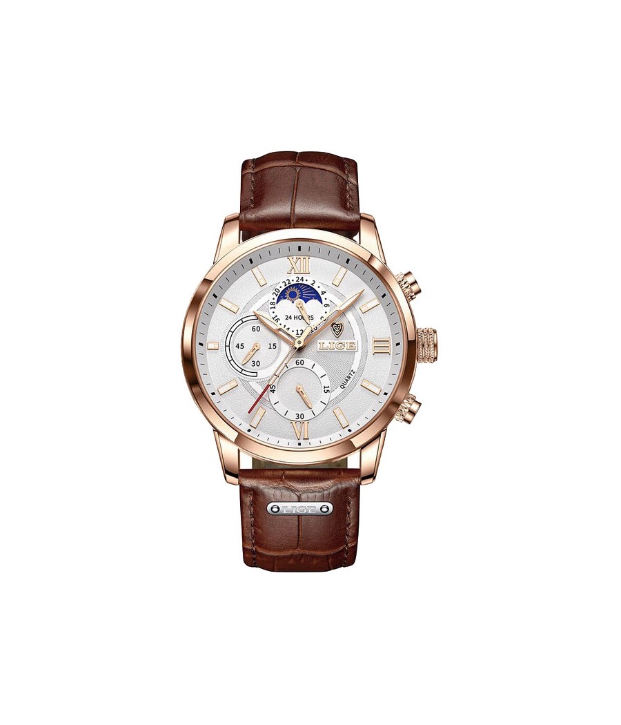 Montre LIGE 8932 Blanc & Or