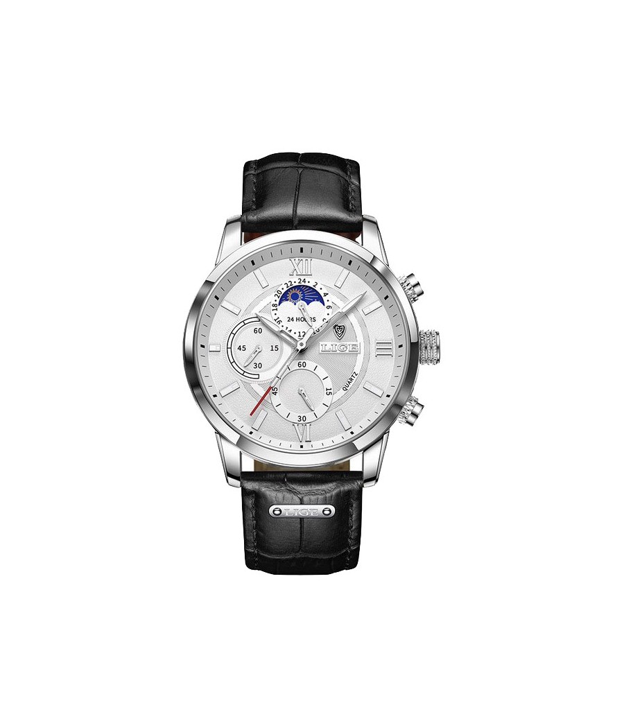 Montre LIGE 8932 Blanc & Argent