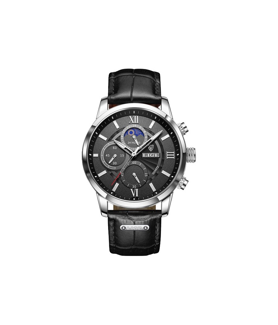 Montre LIGE 8932 Noir & Argent