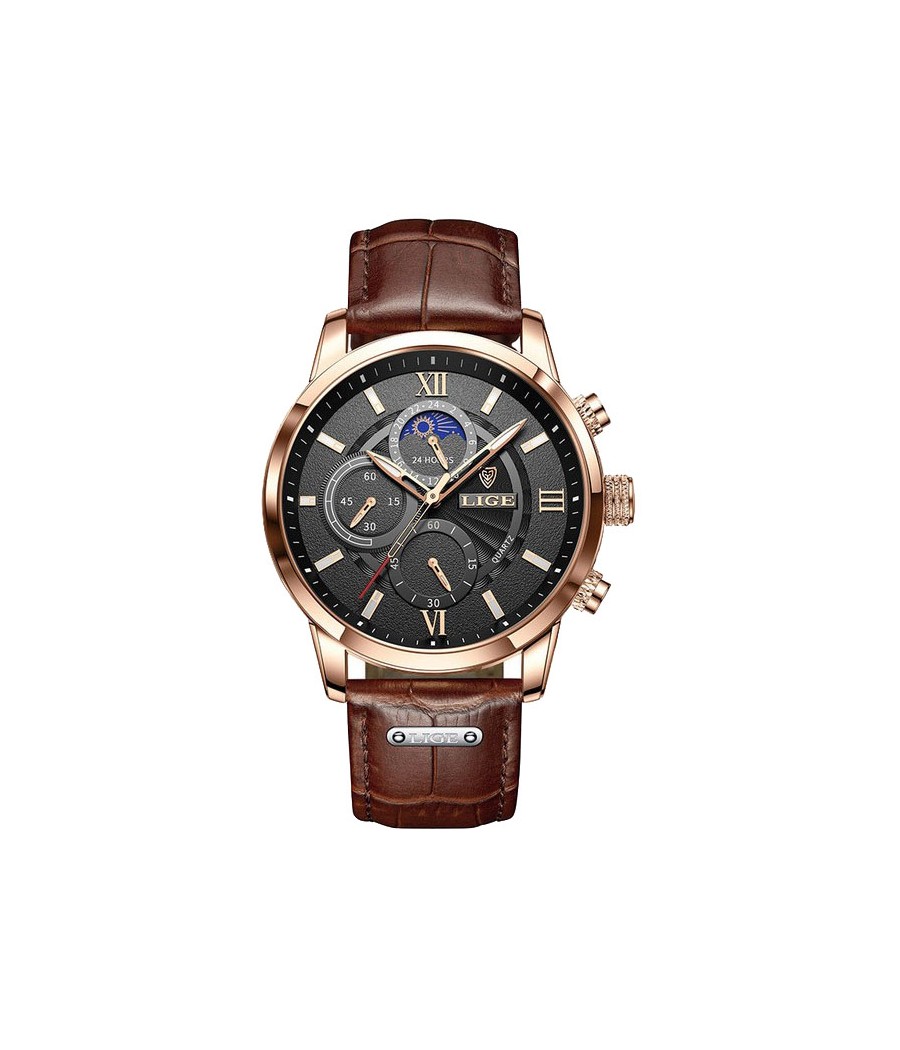 Montre LIGE 8932 Noir & Or