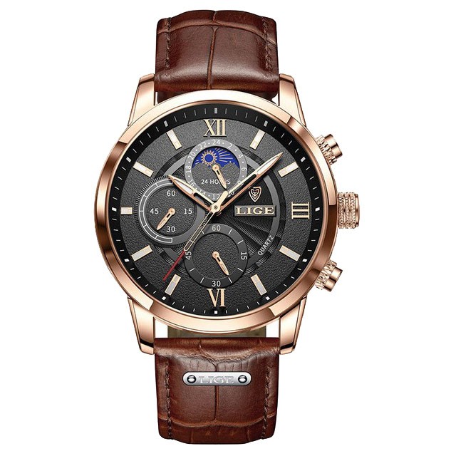 Montre LIGE 8932 Noir & Or