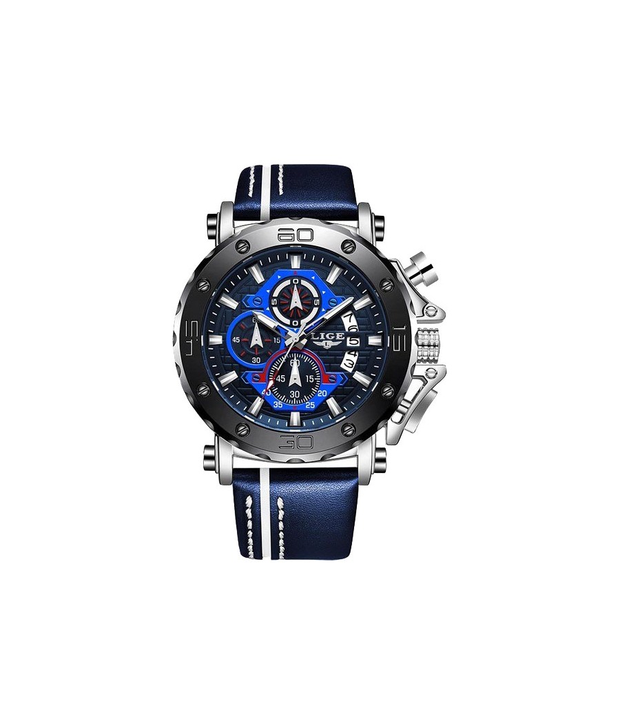 Montre LIGE 9996 Bleu & Argent