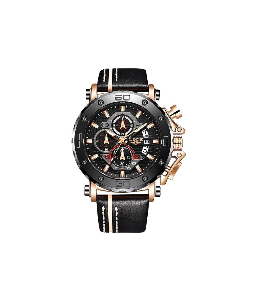 Montre LIGE 9996 Noir & Or