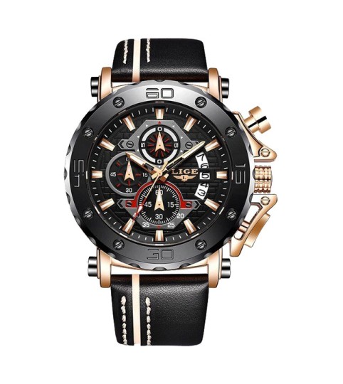 Montre LIGE 9996 Noir & Or