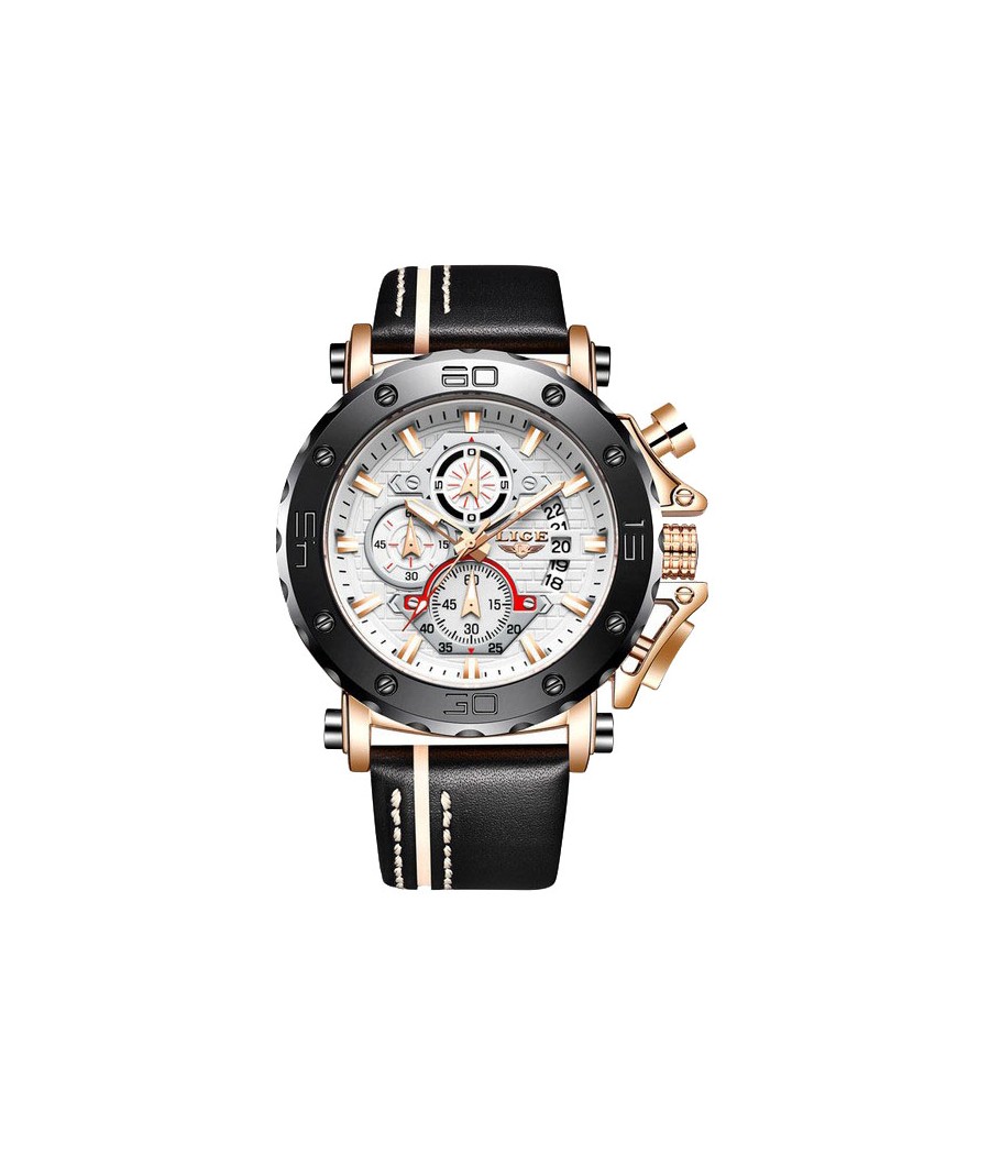 Montre LIGE 9996 Blanc & Or