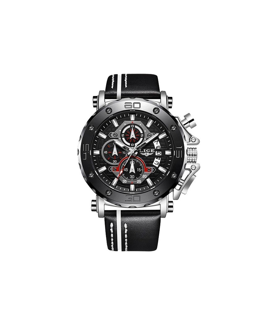 Montre LIGE 9996 Noir & Argent