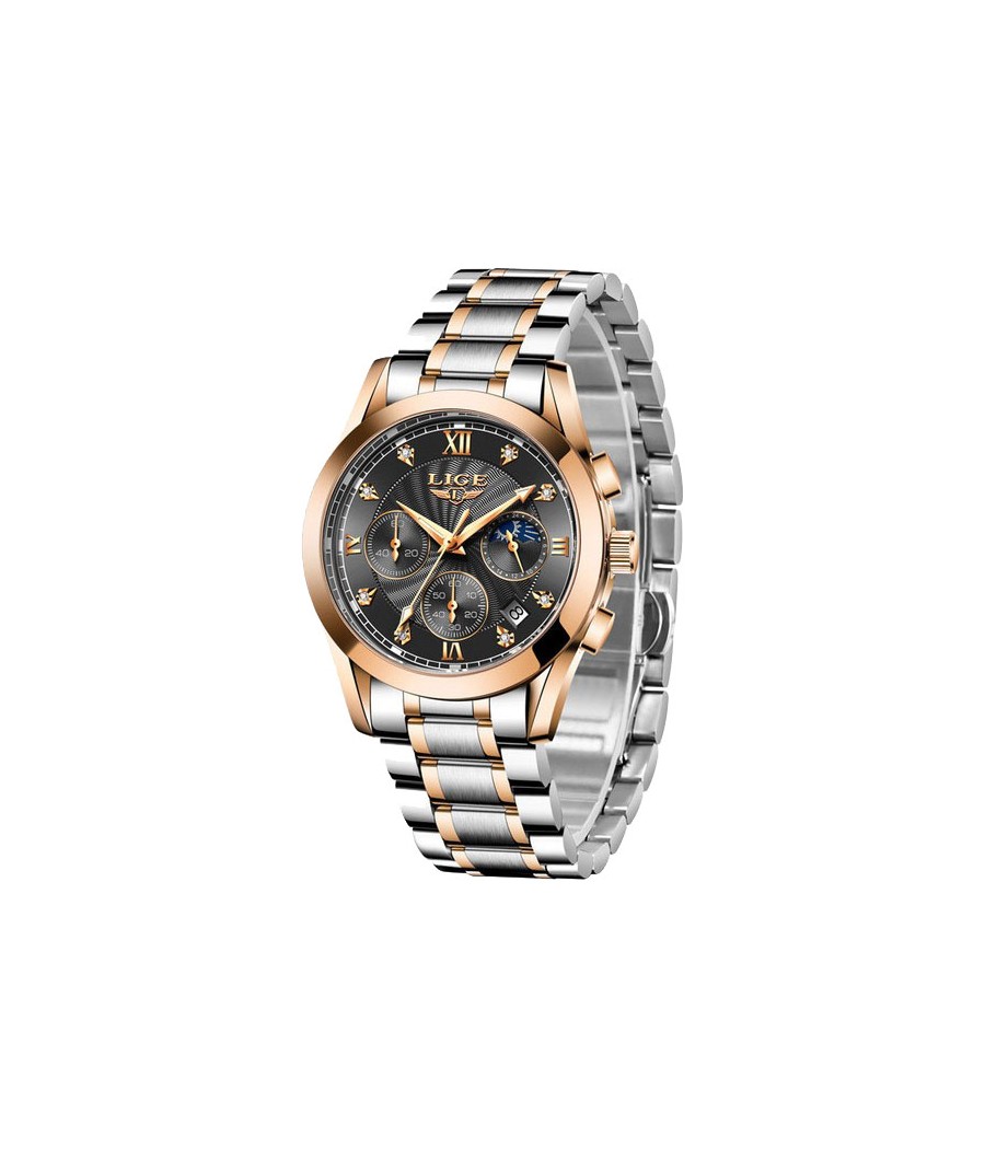 Montre LIGE 8912 Noir & Or