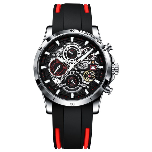 Montre LIGE 8977 Rouge & Or