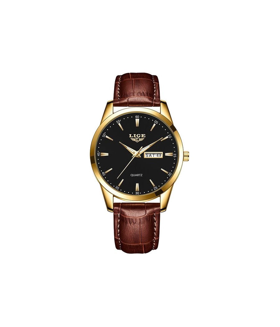 Montre LIGE 8970 Noir & Or