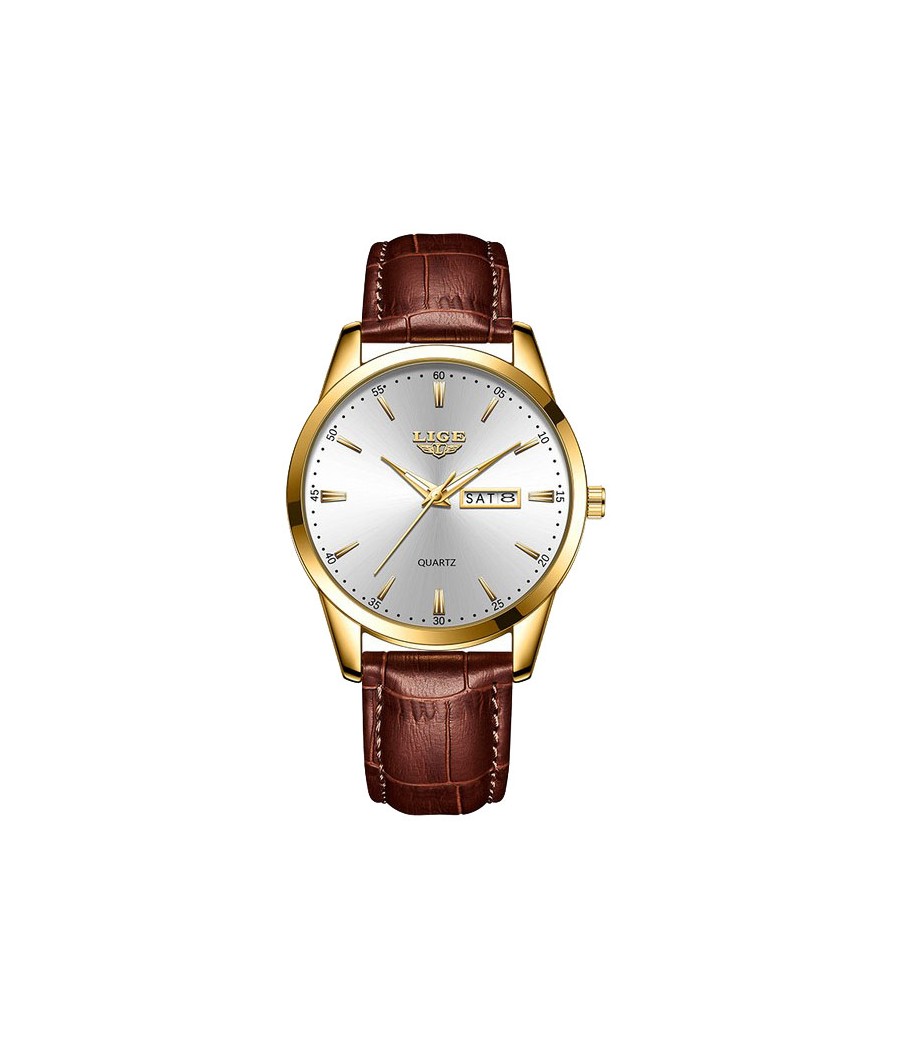 Montre LIGE 8970 Blanc & Or