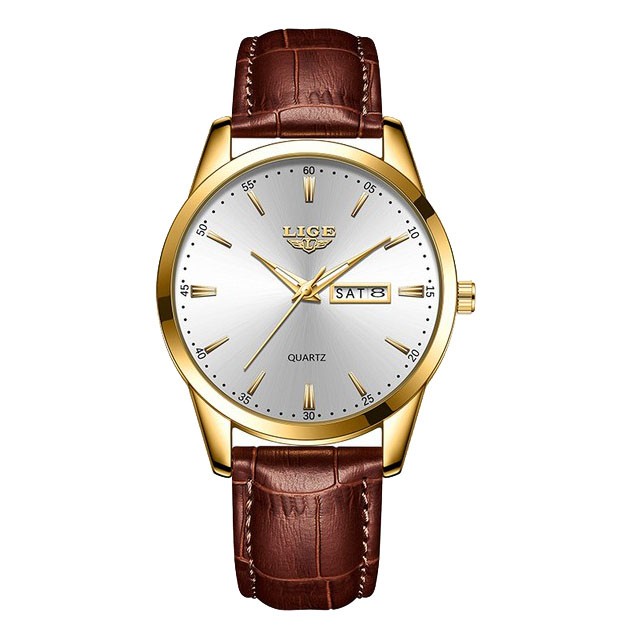 Montre LIGE 8970 Blanc & Or