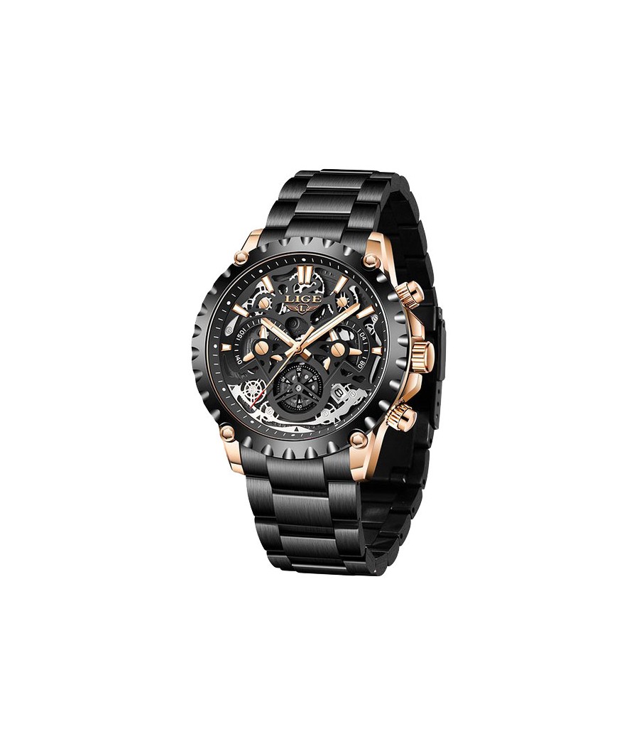 Montre LIGE 8950 Noir & Or