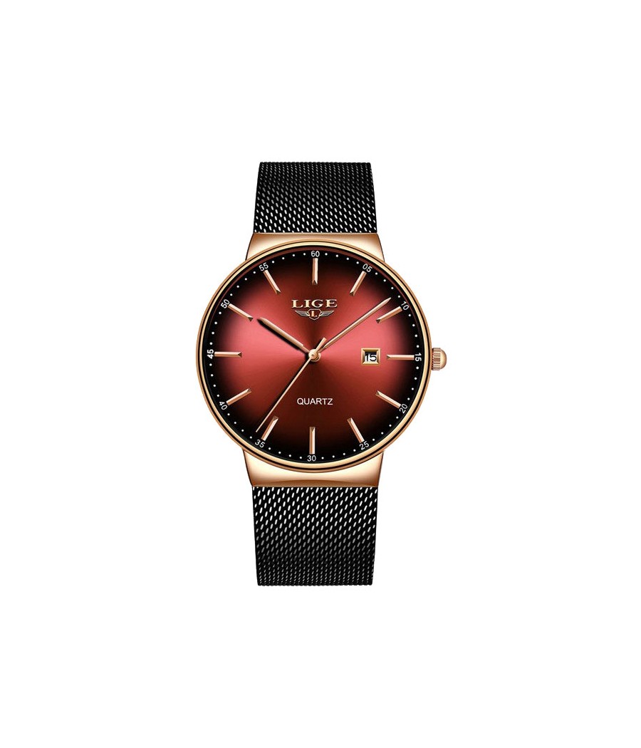 Montre LIGE 9938 Rouge & Or