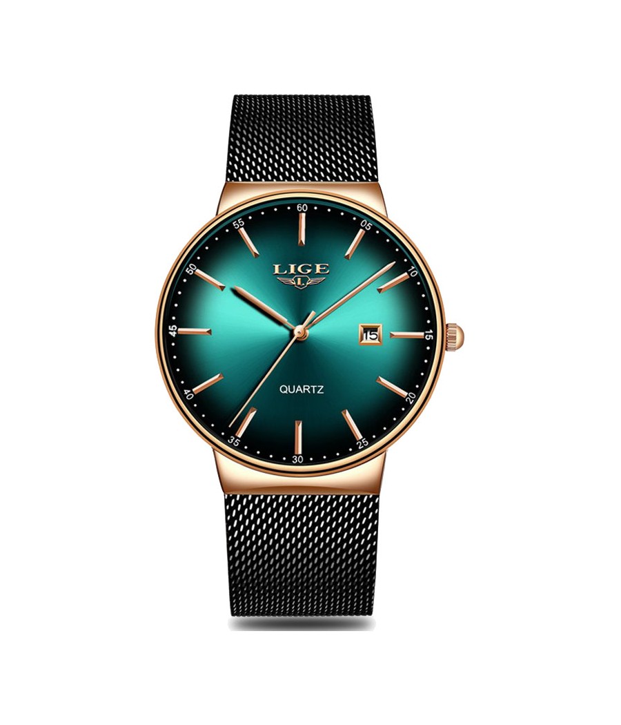 Montre LIGE 9938 Vert & Or